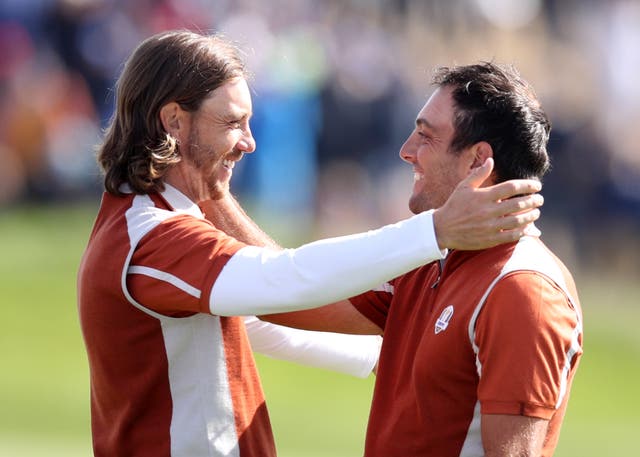 Tommy Fleetwood (left) and Francesco Molinari won all four of their matches in Paris in 2018 (Adam Davy/PA)