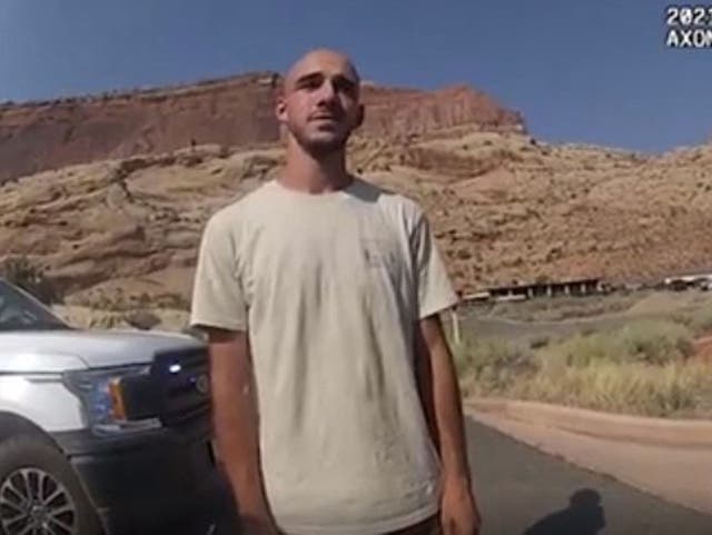 <p>Brian Laundrie during a police stop in Utah in August </p>
