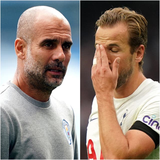 Pep Guardiola’s Manchester City struggled in front of goal, as did his summer target Harry Kane (Zac Goodwin/Tim Goode/PA)