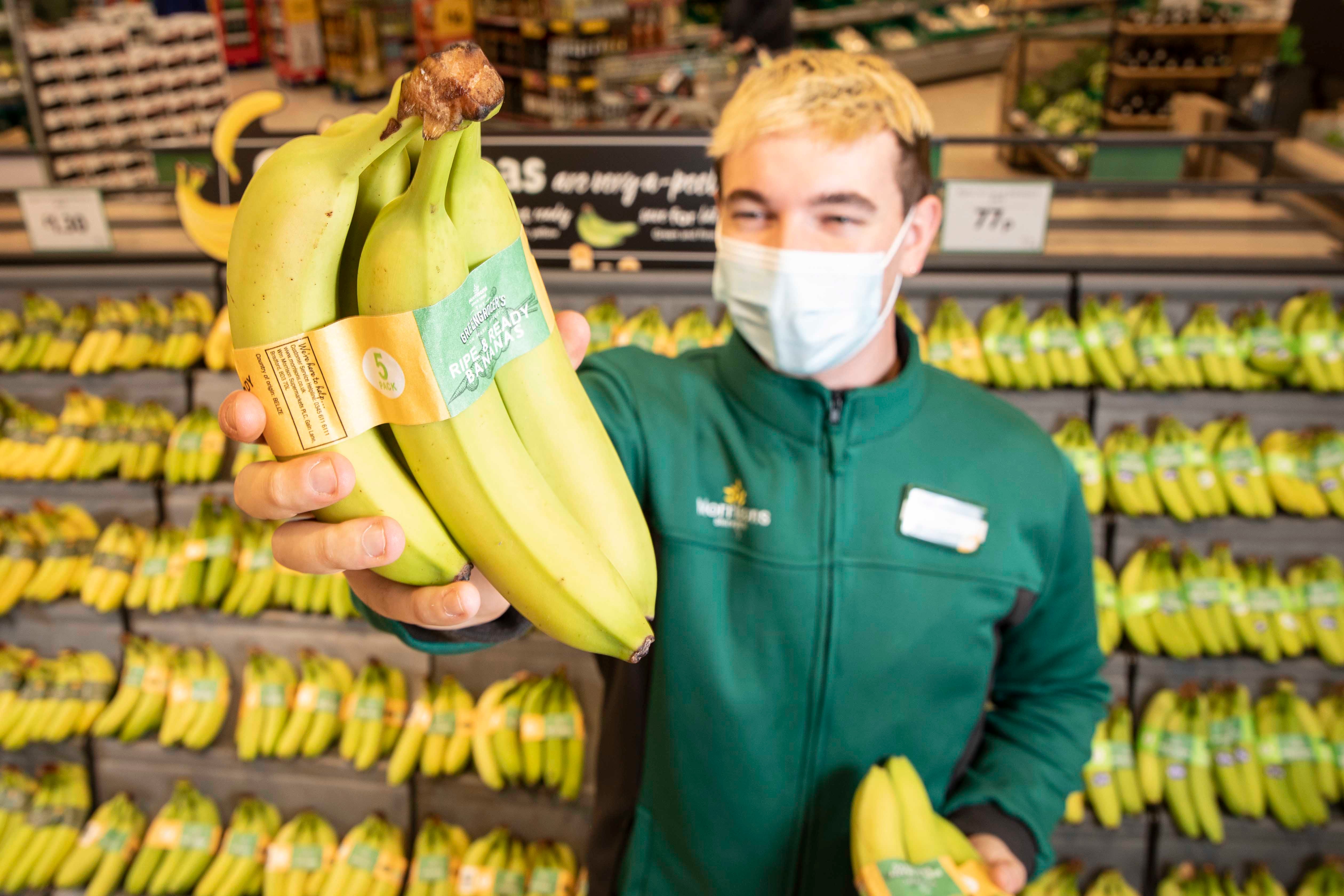 Morrisons has banned plastic packaging from its bananas (Morrisons/PA)