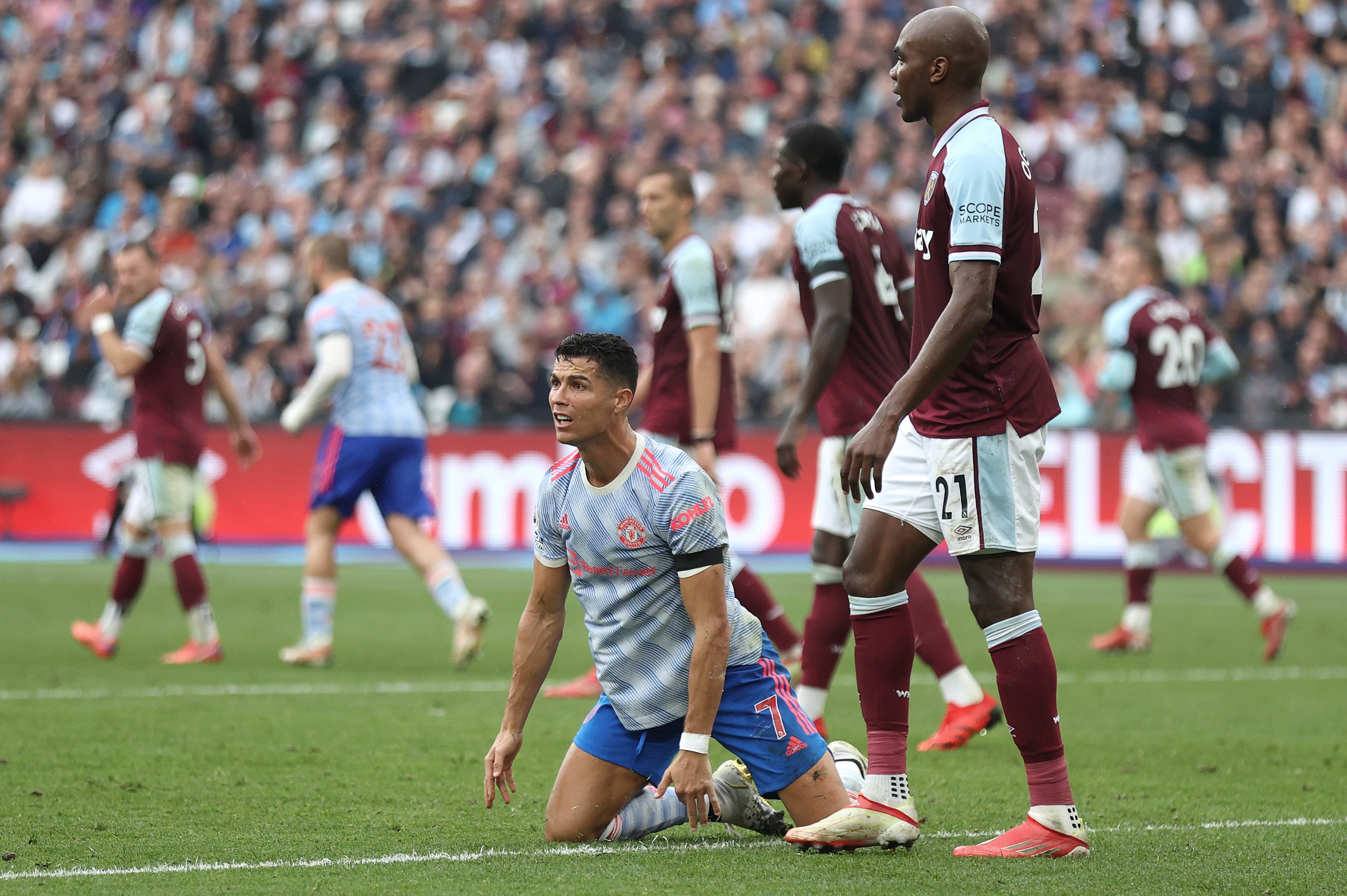 Cristiano Ronaldo was involved in two penalty incidents at the London Stadium