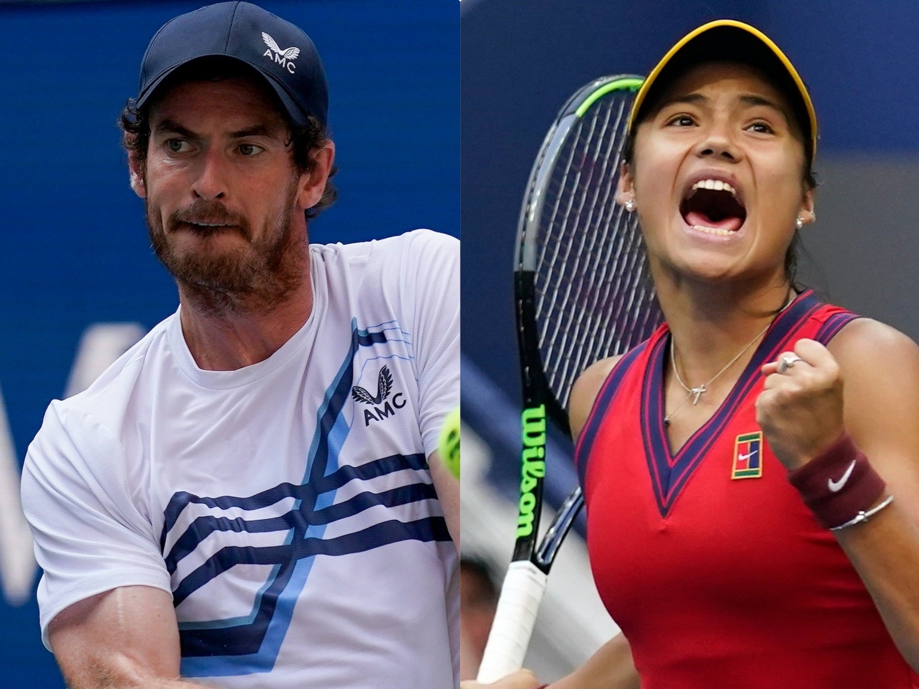 Andy Murray (left) is open to the idea of playing mixed doubles with Emma Raducanu
