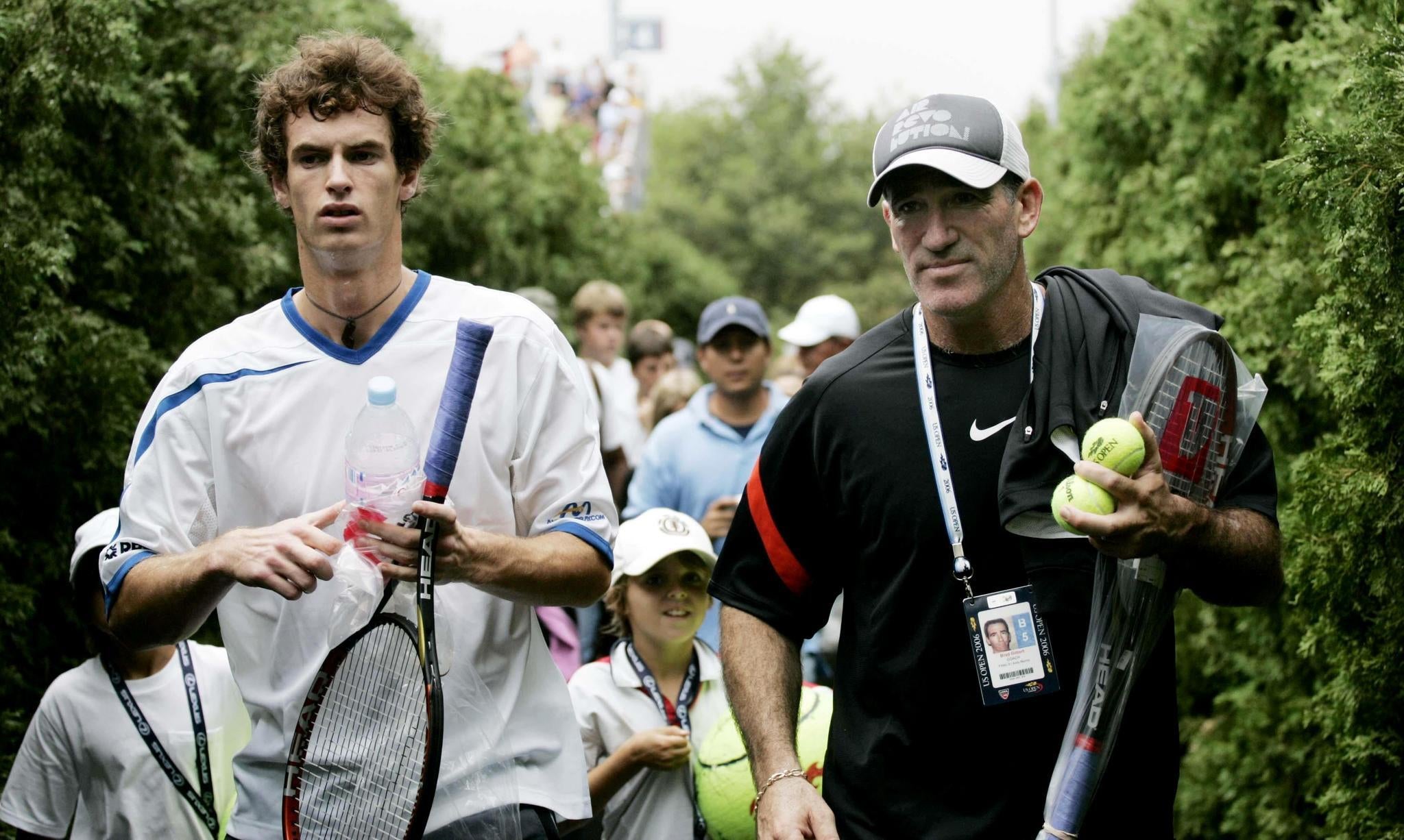 Andy Murray and former coach Brad Gilbert (PA)