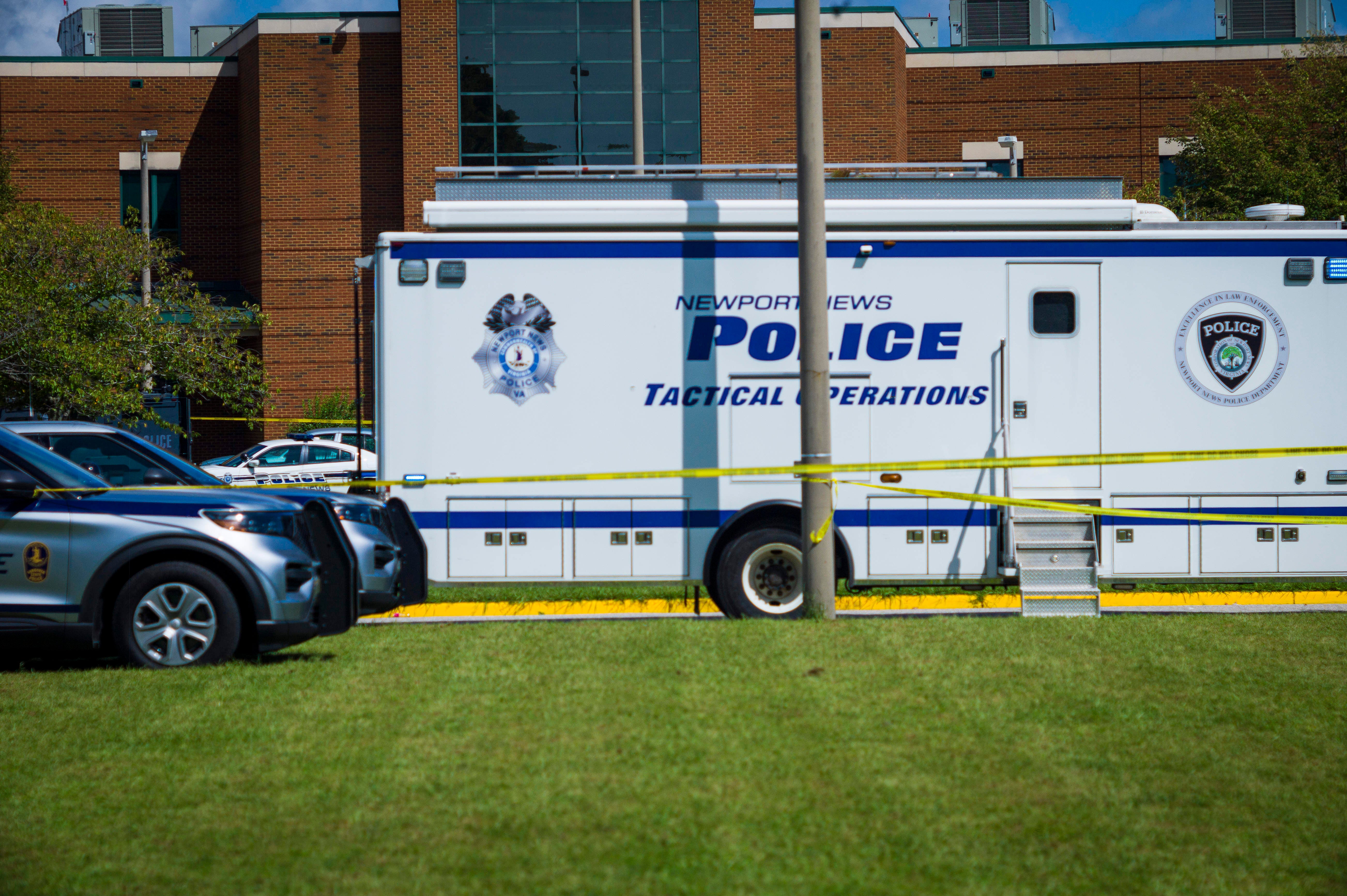 Police respond to the scene of a shooting at Heritage High School in Newport News, Va.