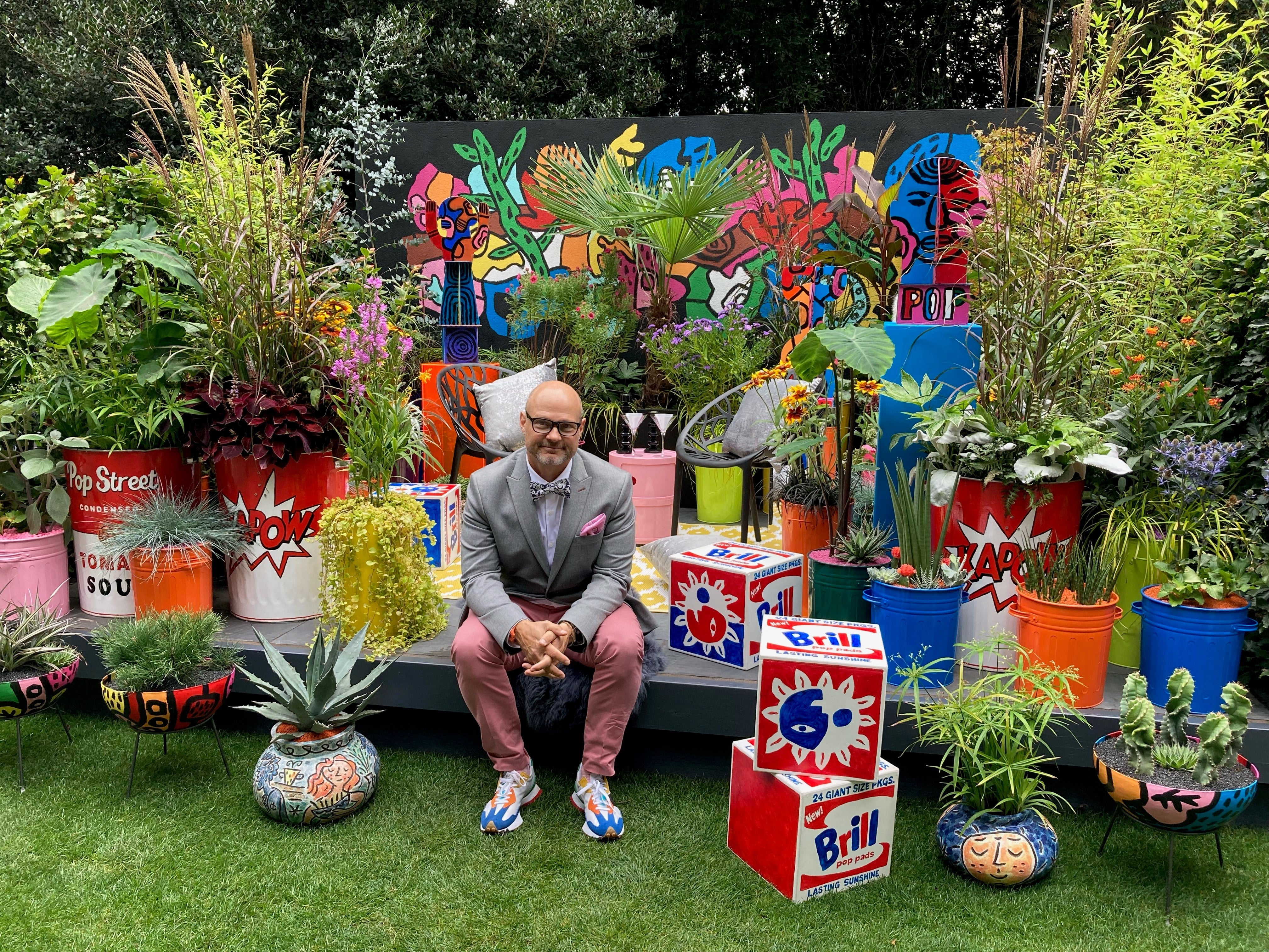 Pop Street Garden with designer John McPherson, RHS Chelsea Flower Show 2021 (Hannah Stephenson/PA)