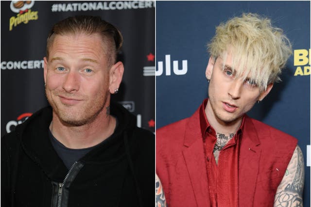 <p>Corey Taylor hit back at Machine Gun Kelly’s claim that he was dropped from a song because he was ‘f***ing terrible’ </p>