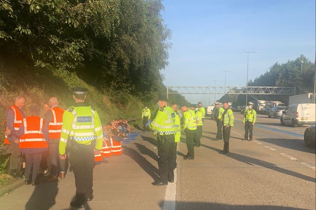 <p>Climate activists have been dragged off the M25</p>