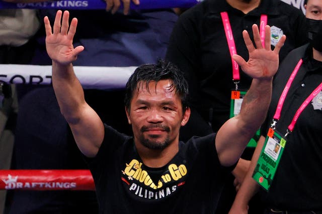 <p>Manny Pacquiao hasn’t officially hung up his gloves</p>