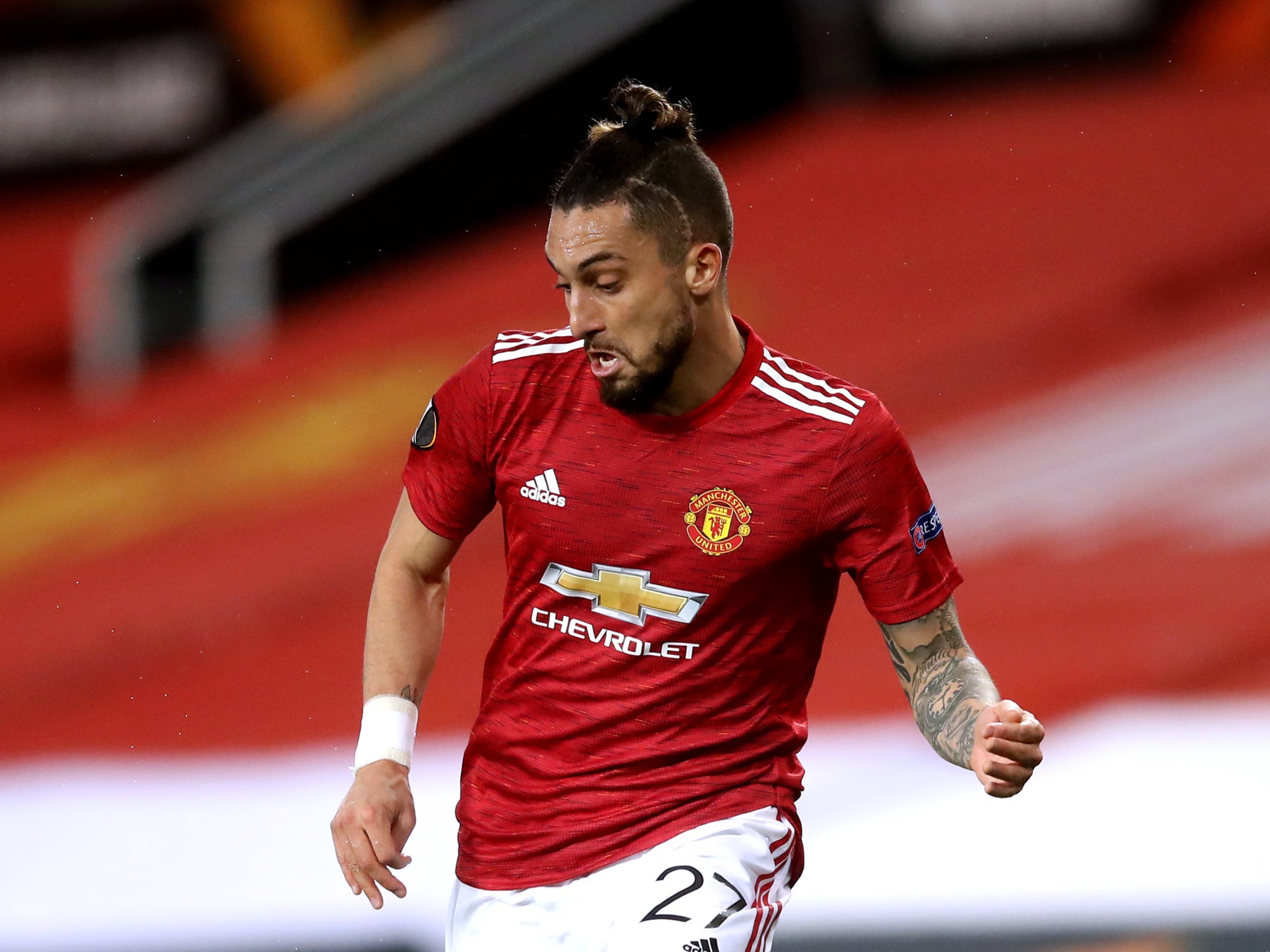 Manchester United’s Alex Telles could make his first appearance of the season against West Ham on Wednesday evening (Martin Rickett/PA)