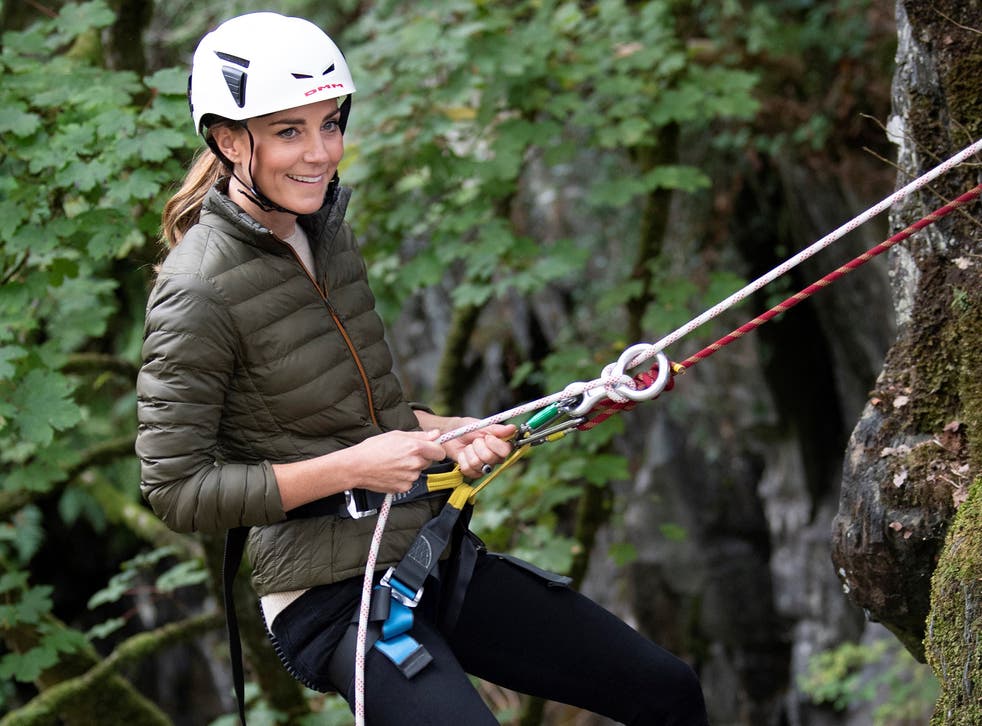 Kate Middleton tries her hand at abseiling during Lake District visit