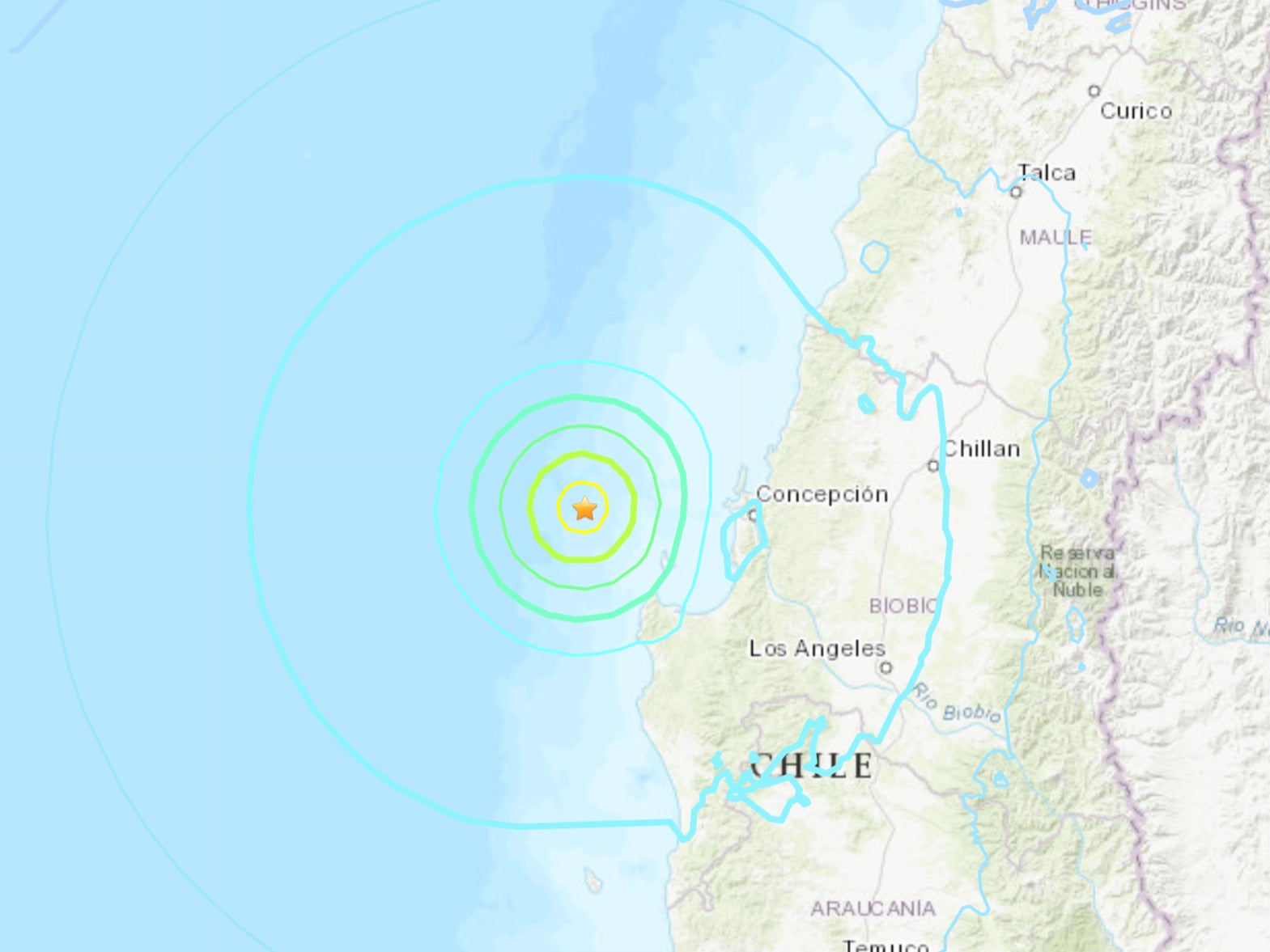 A 6.4 earthquake struck off coast of Chile on Tuesday morning