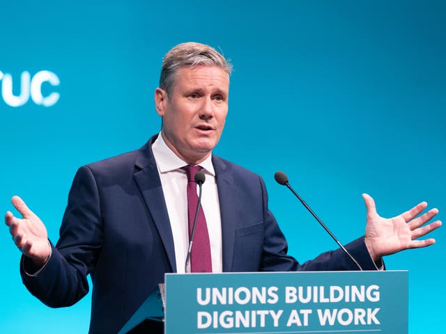 <p>Starmer speaking at the TUC  Congress earlier this month </p>