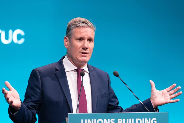 <p>Starmer speaking at the TUC  Congress earlier this month </p>