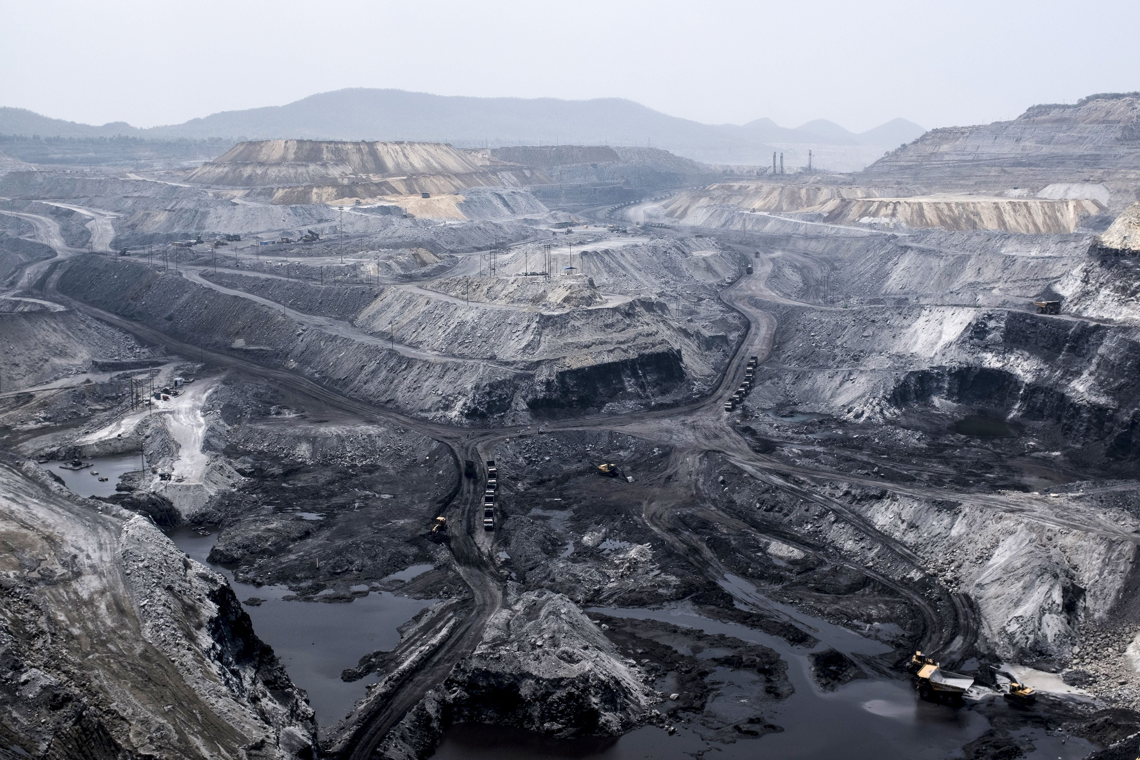 An open coal mine near Mahagama, in the Indian state of Jharkhand