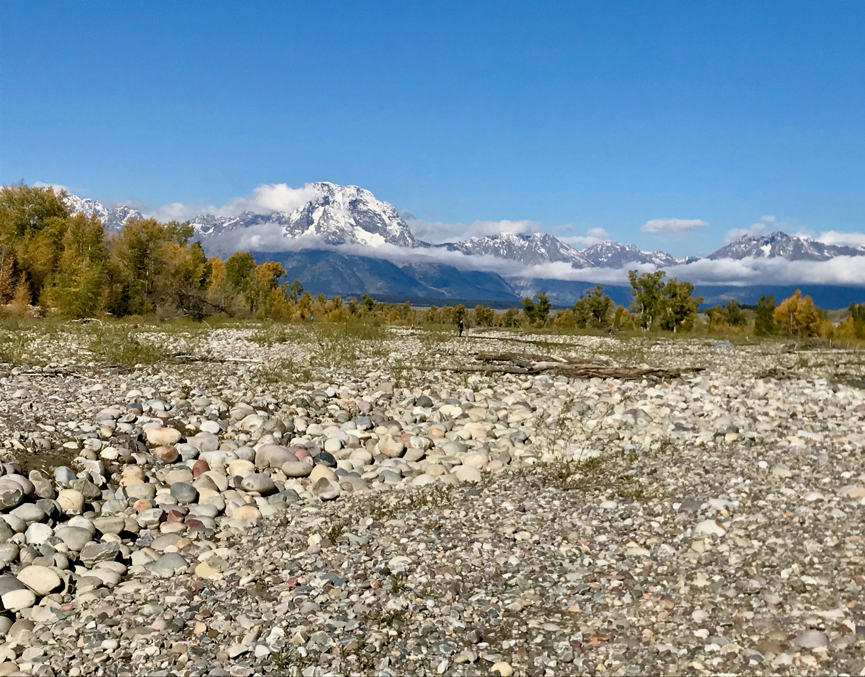 View of the Grand Tetons from where cross is located