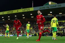 Liverpool cruise past Norwich in Carabao Cup as Takumi Minamino scores twice