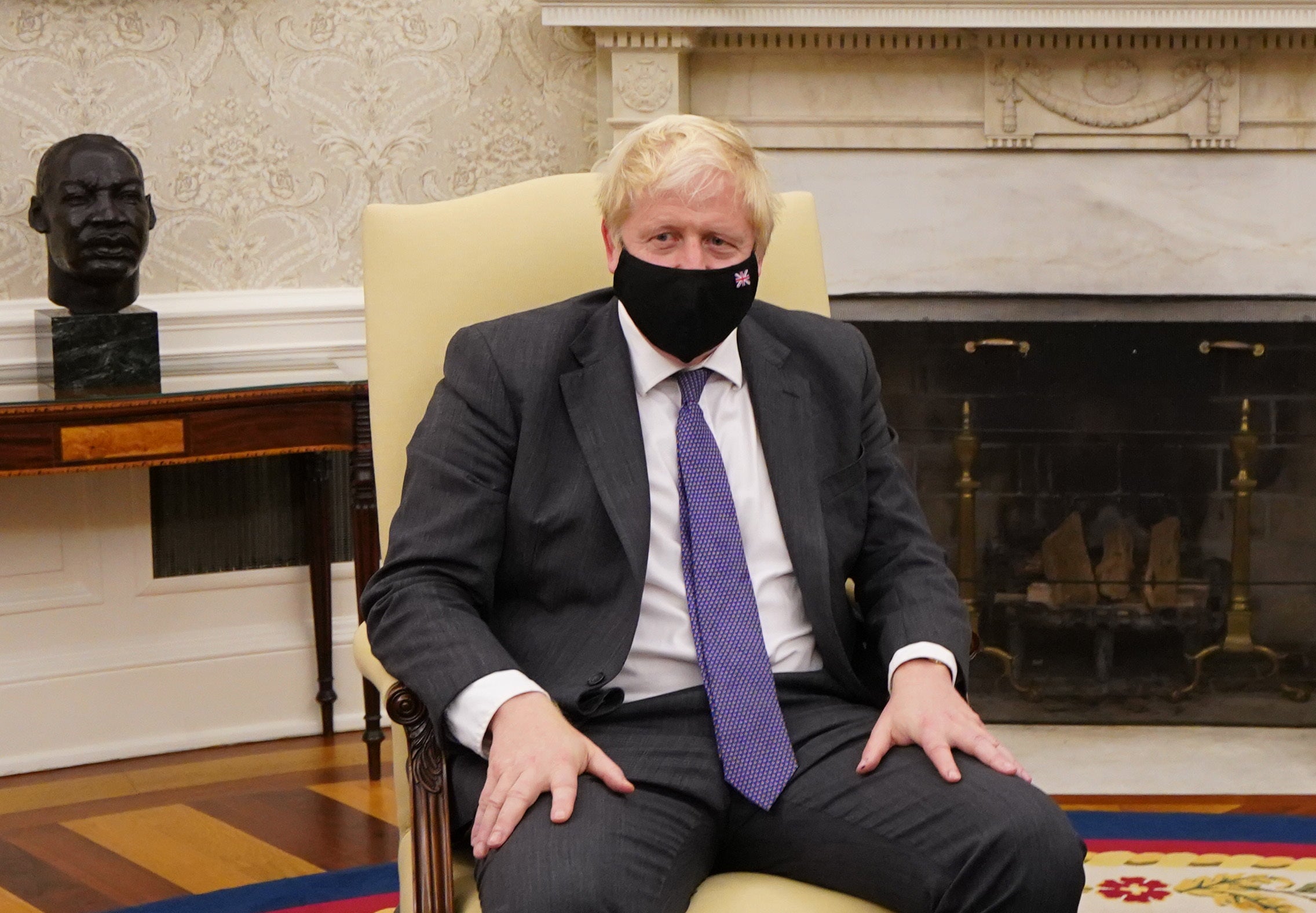 Boris Johnson at the White House during his trip to the US