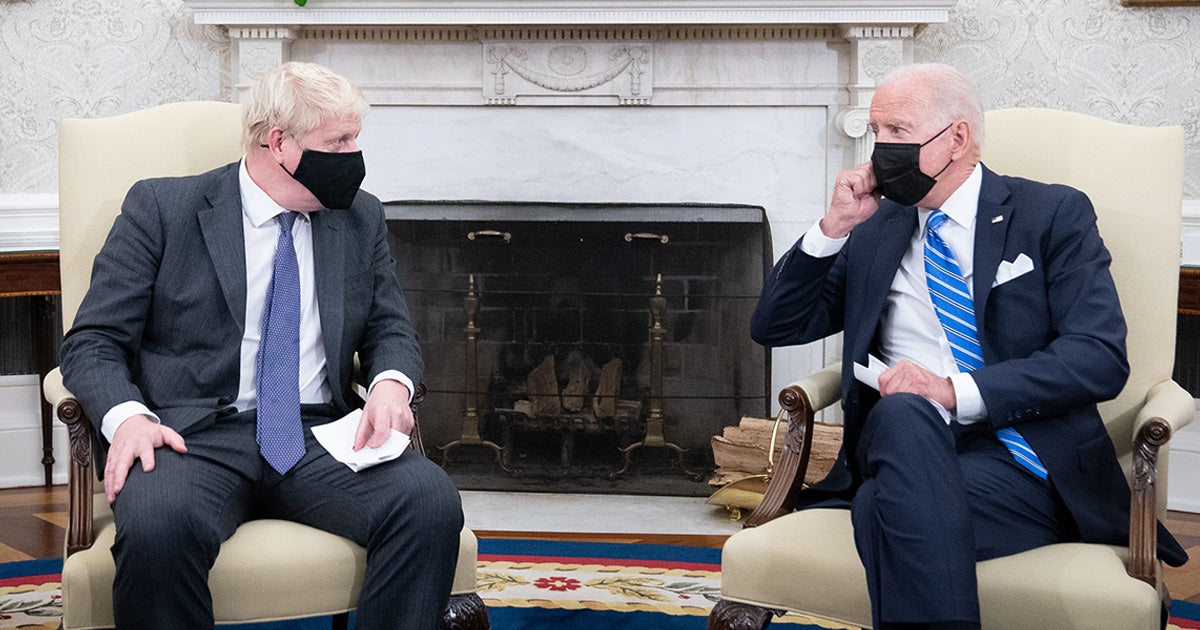 Boris Johnson, left, with Joe Biden