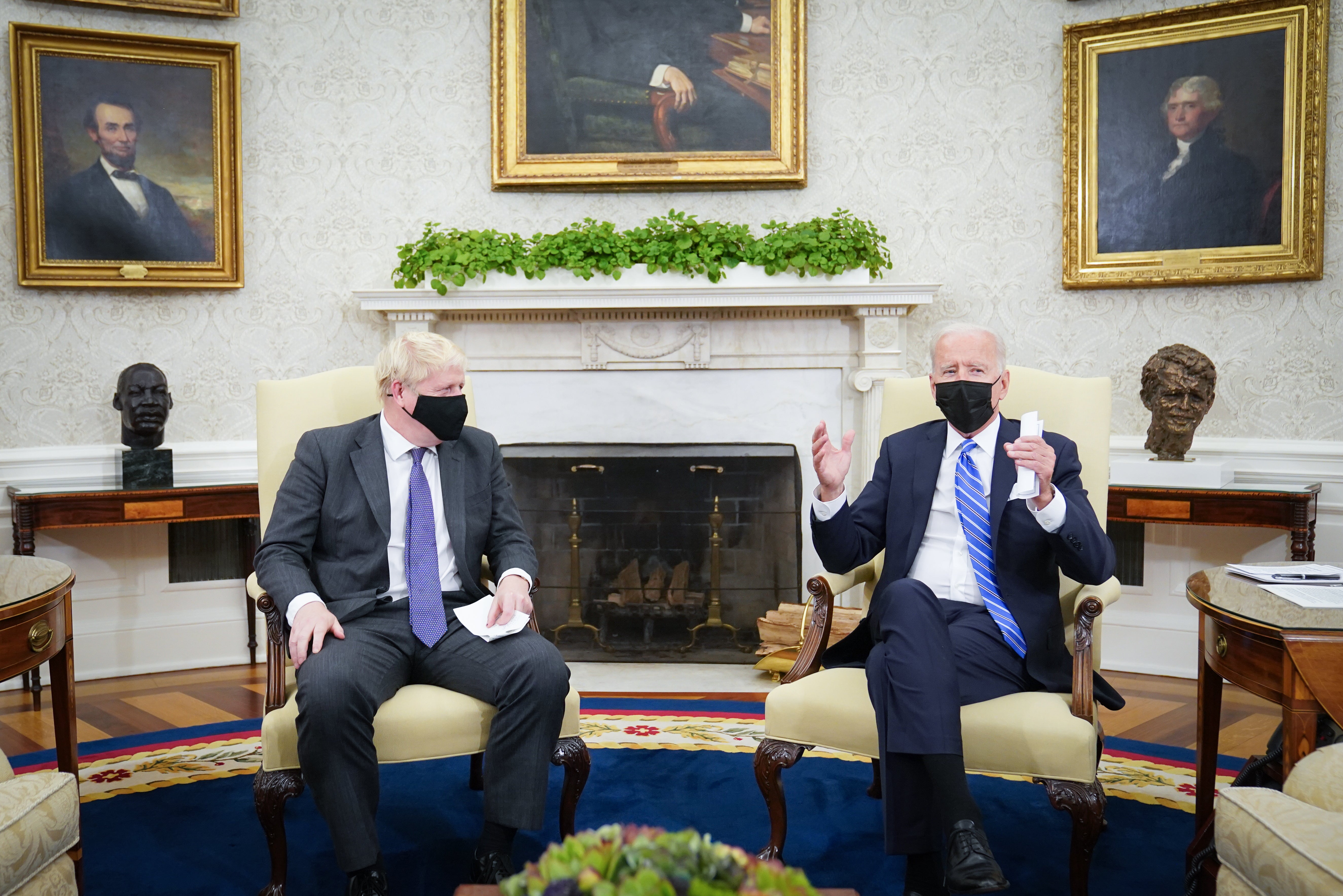 Prime Minister Boris Johnson meets US President Joe Biden (Stefan Rousseau/PA)