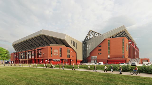 Plans to increase the capacity of Anfield to more than 61,000 will begin in earnest next week (Liverpool FC/PA handout)