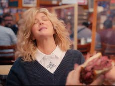 Drew Barrymore parodies When Harry Met Sally diner orgasm scene