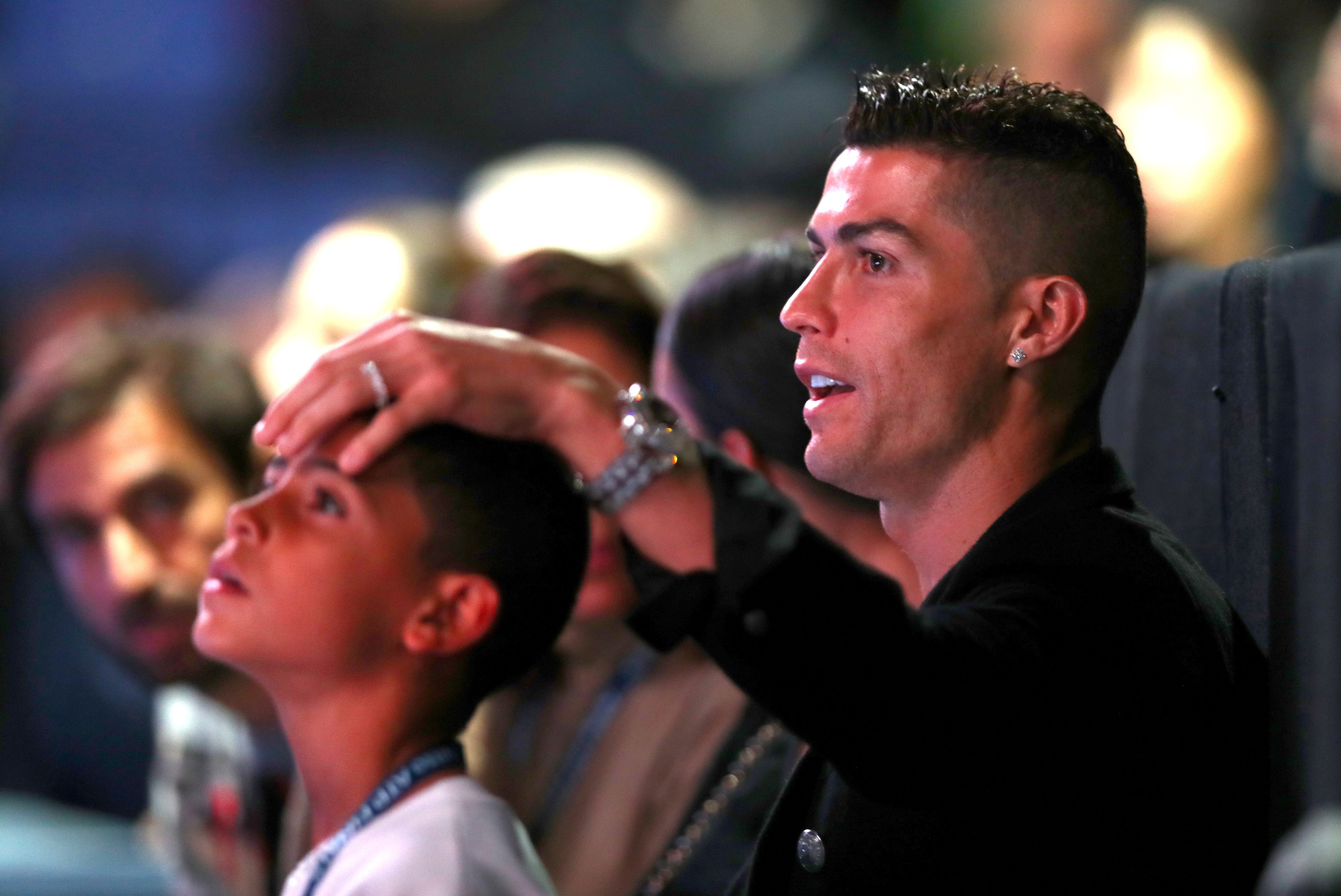 Cristiano Ronaldo Jr (left) is the eldest of the Manchester United star’s four children