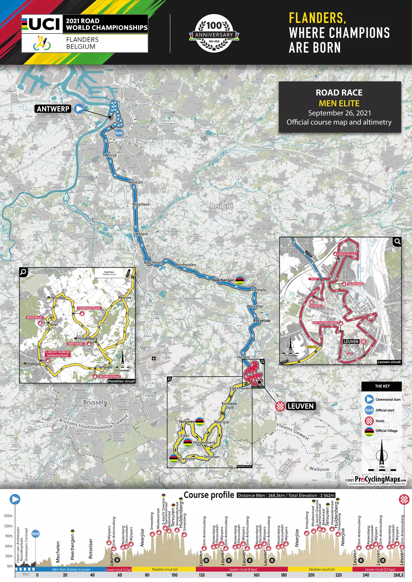 The men’s route and profile for the 2021 road race