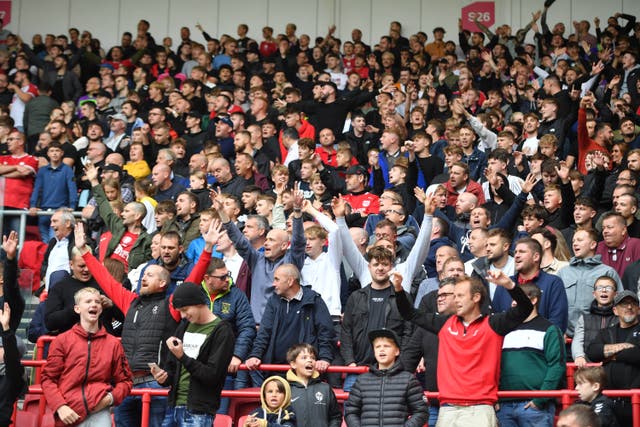 Safe standing areas like the one at Bristol City’s Ashton Gate, pictured, will be trialled at approved clubs from January 1 (Simon Galloway/PA)