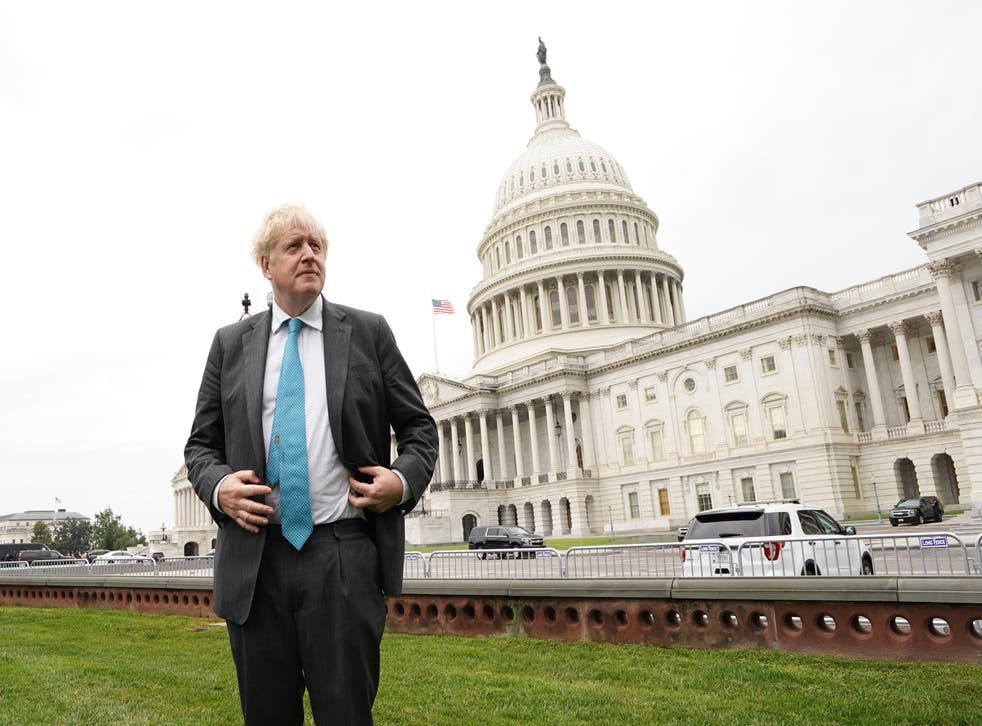 <p>The PM outside the Capitol Building in Washington on Wednesday </p>