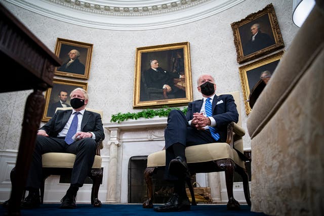 <p>Boris Johnson and Joe Biden met in Washington this week </p>