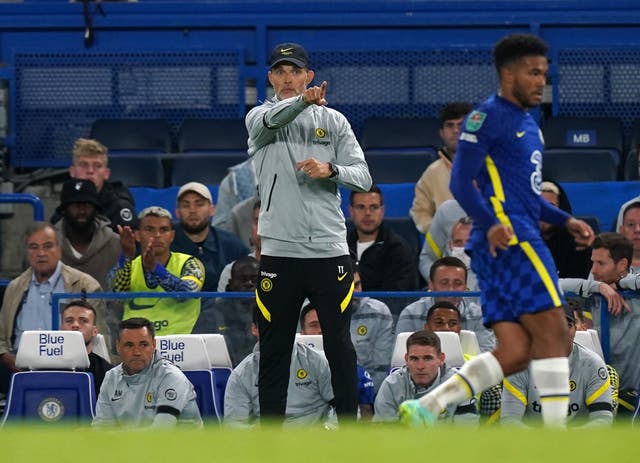Chelsea manager Thomas Tuchel made sweeping changes from the Premier League win over Tottenham (Mike Egerton/PA)