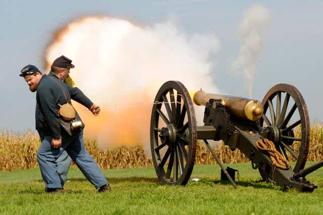 <p>Reenactment of The Battle of Antietam, the bloodiest one-day battle in American history</p>