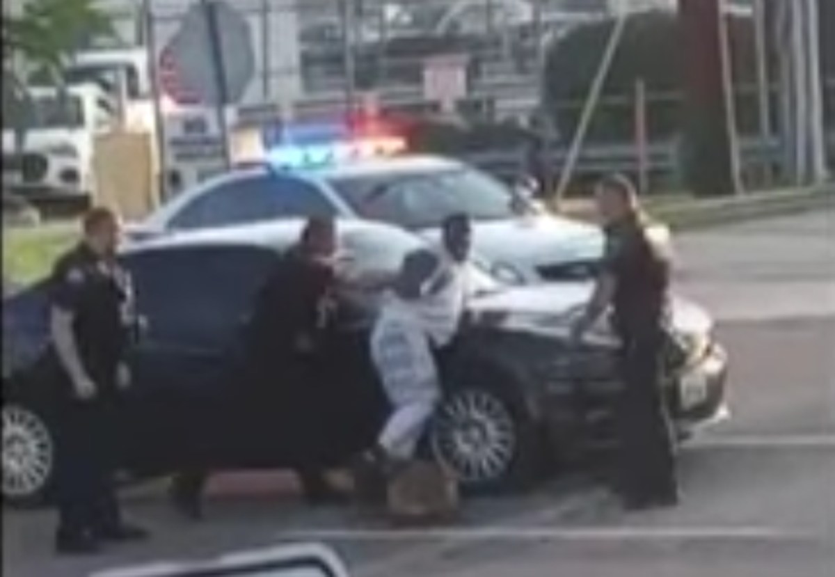 Video appears to show police letting dog maul black man