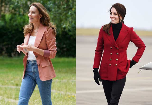 The Duchess of Cambridge in blazers (Composite/PA)