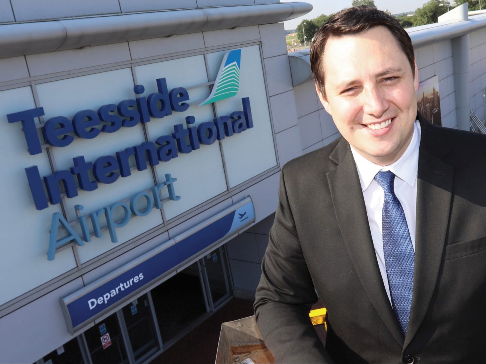 Loss leader: Ben Houchen, Tees Valley mayor, outside Teesside airport – which lost £13.8m in 2020-21
