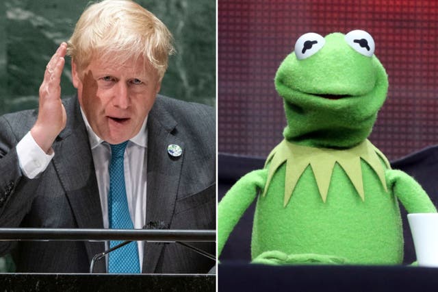 <p>Boris Johnson, left, and Kermit the Frog </p>
