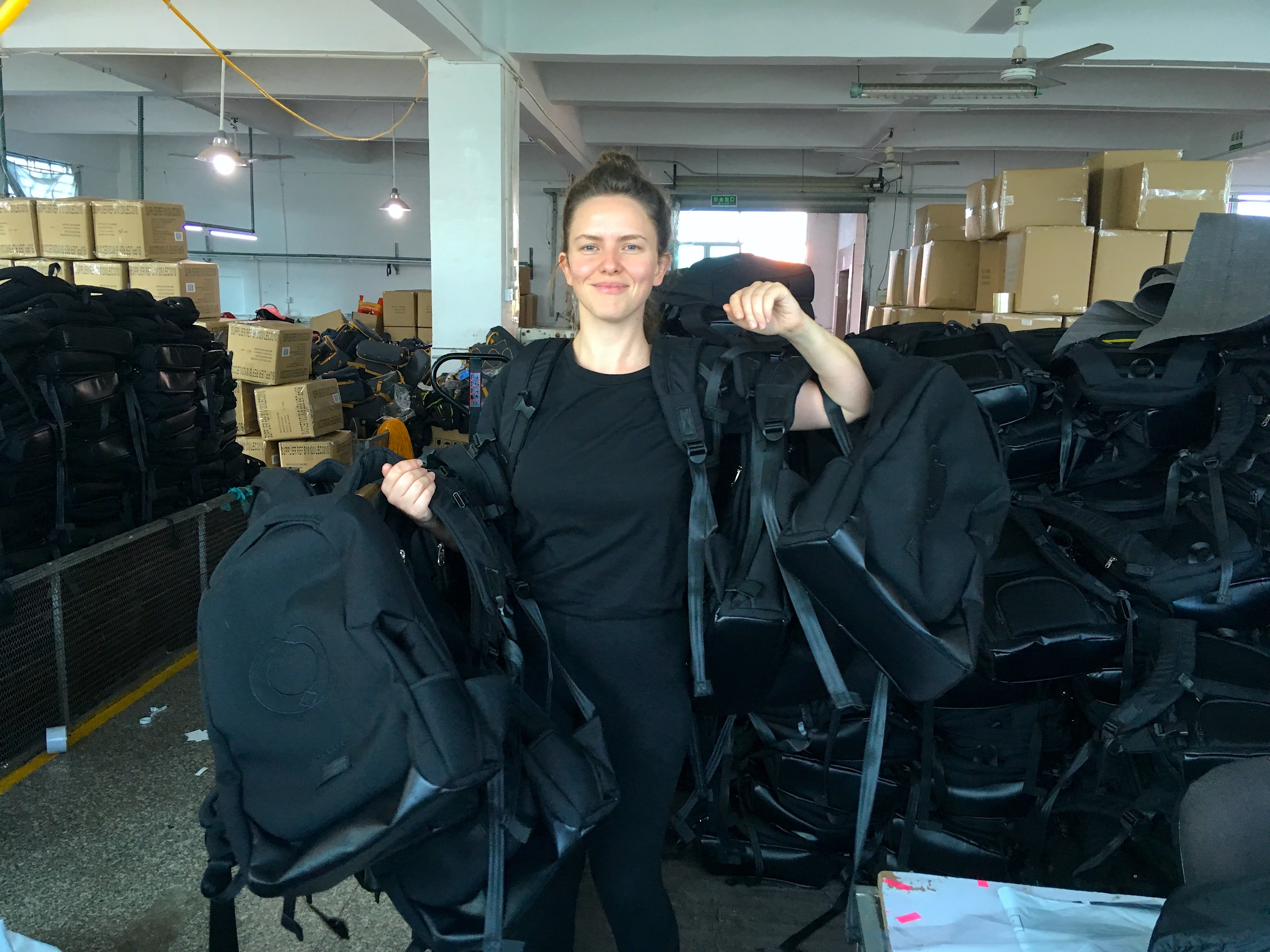 Strapping lass: Sarah Giblin fulfils orders for classic RiutBags