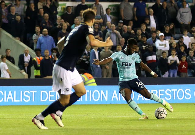 Kelechi Iheanacho scored Leicester’s second goal at Millwall on Wednesday (Steven Paston/PA)