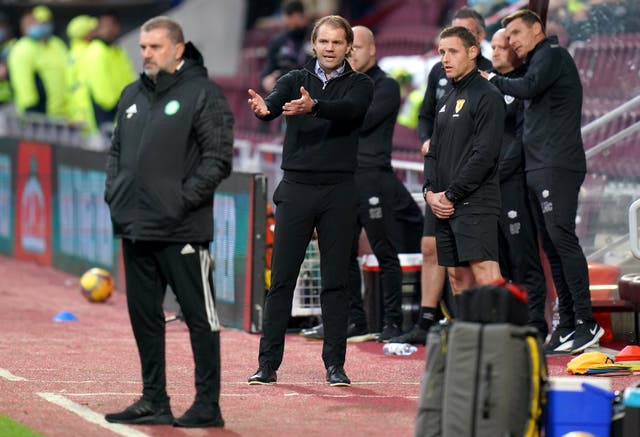 <p>Hearts manager Robbie Neilson (Jane Barlow/PA)</p>