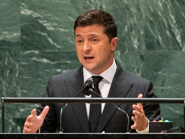 <p>Zelenskiy addresses the 76th Session of the UN General Assembly in New York City this week</p>