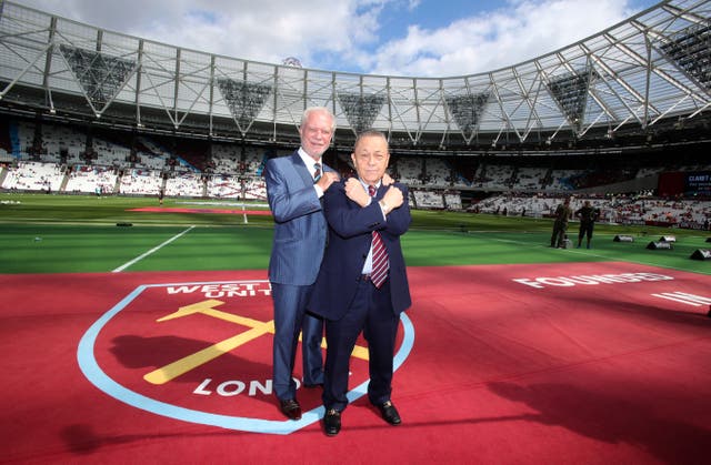 David Sullivan, right, and David Gold took over West Ham in 2010 (Nick Potts/PA)