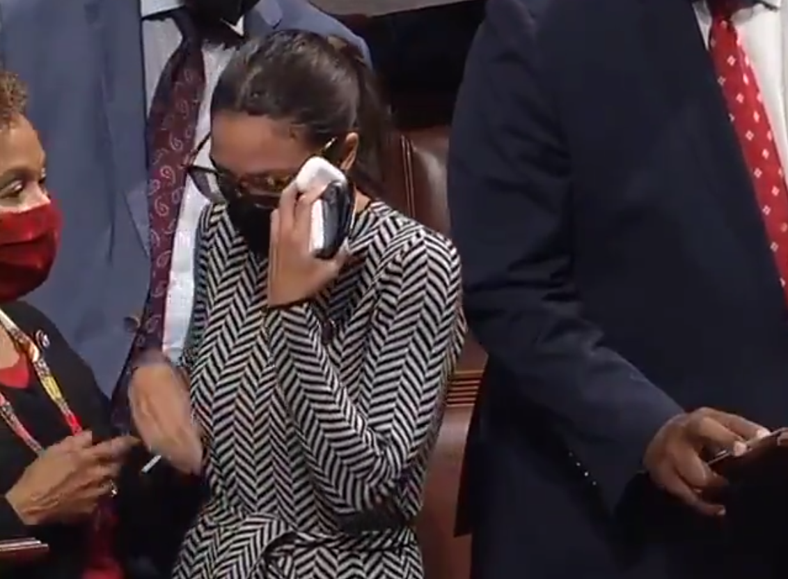 Alexandria Ocasio-Cortez cries on the House floor