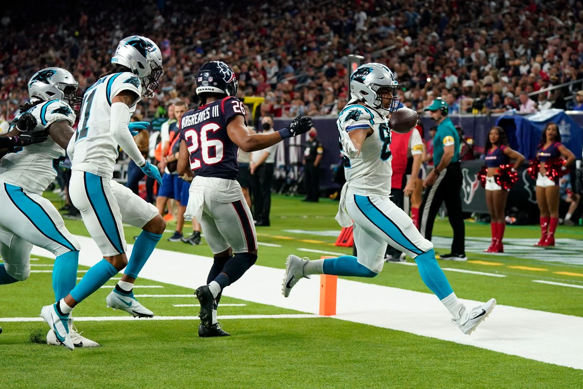 Darnold, defense lead Panthers past Texans; McCaffrey hurt