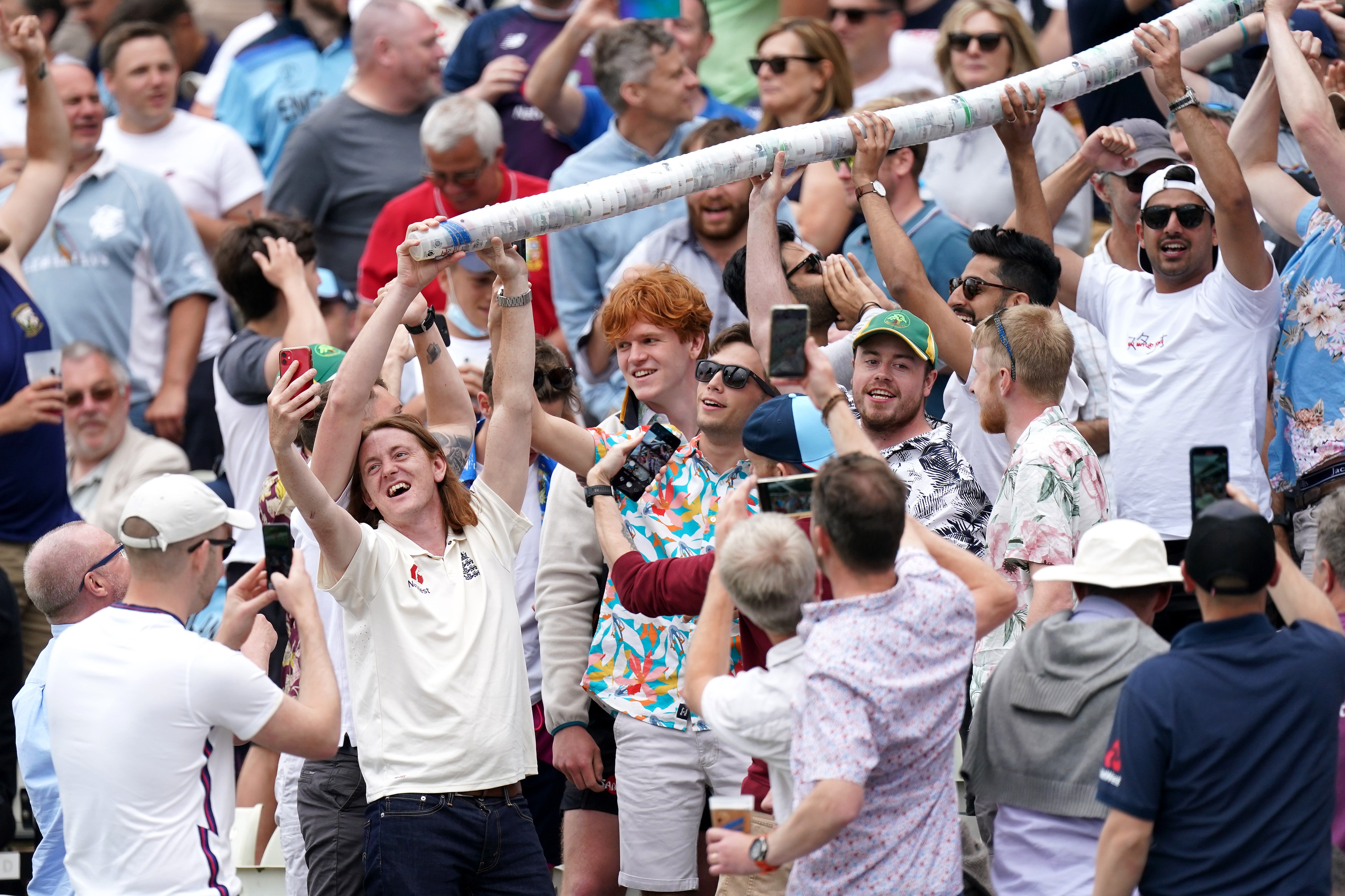 The beer snake of empty cups has long been a familiar sight at cricket matches (Mike Egerton/PA)