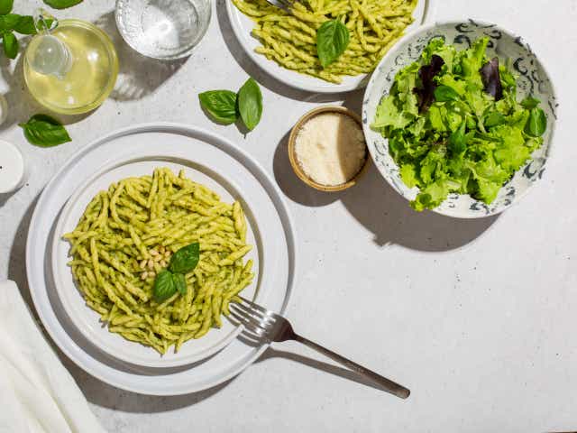 <p>Pesto pasta is a staple, but that doesn’t mean you can’t experiment </p>