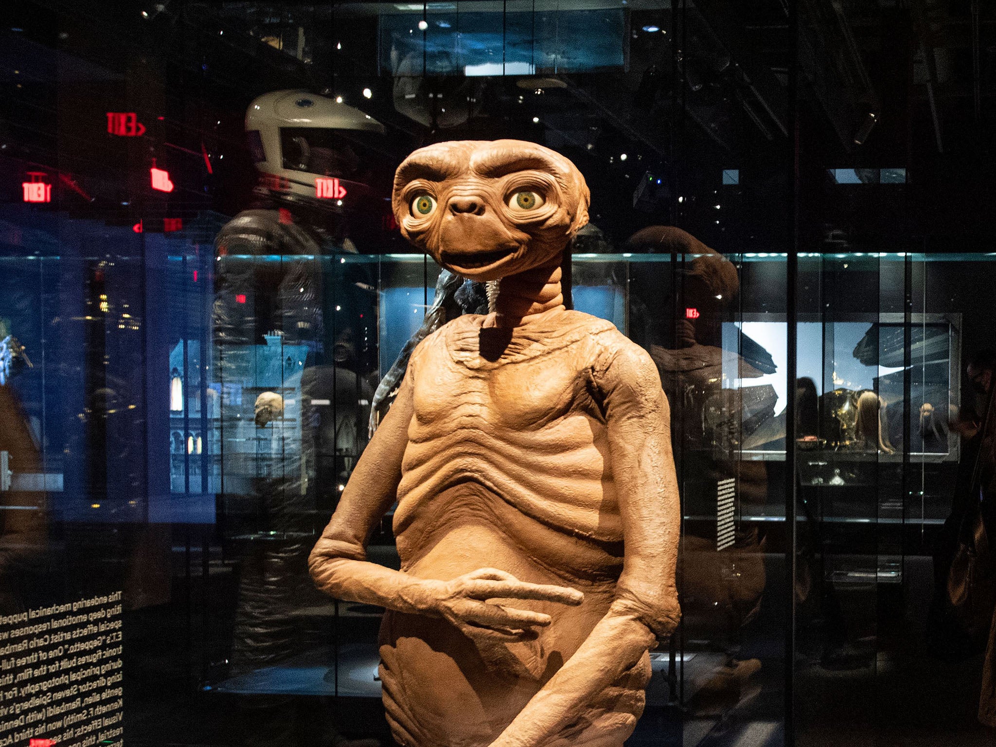Artefacts of cinema, from such films as ‘ET’ and ‘Star Wars’ are displayed inside the Academy Museum Of Motion Pictures