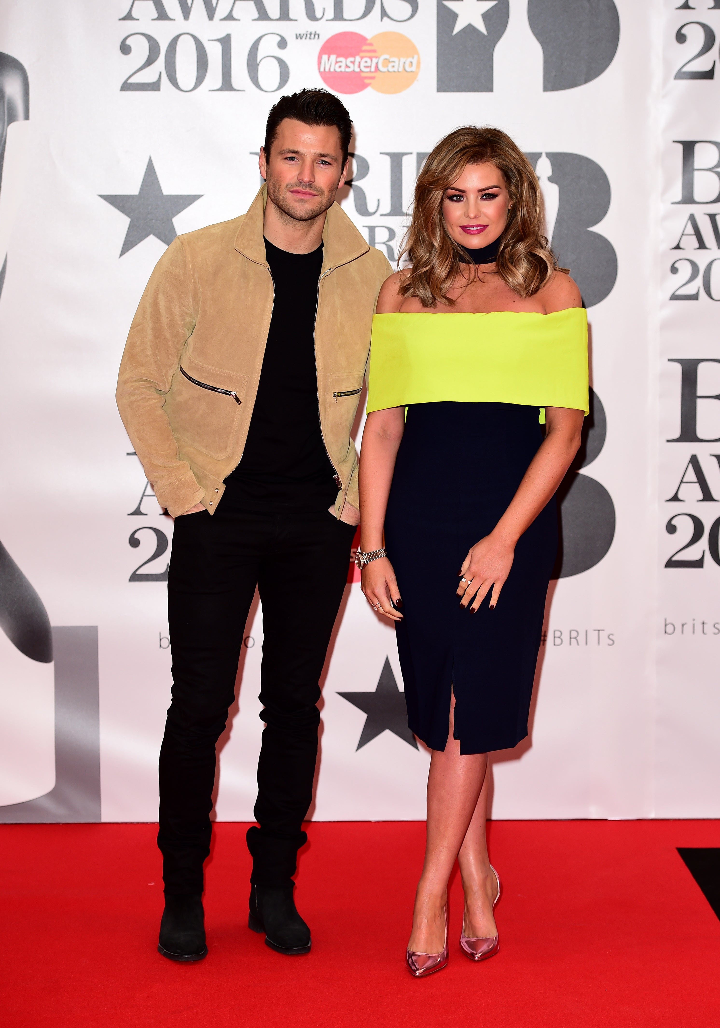 Mark and Jess Wright on the Brit Awards red carpet (Ian West/PA)