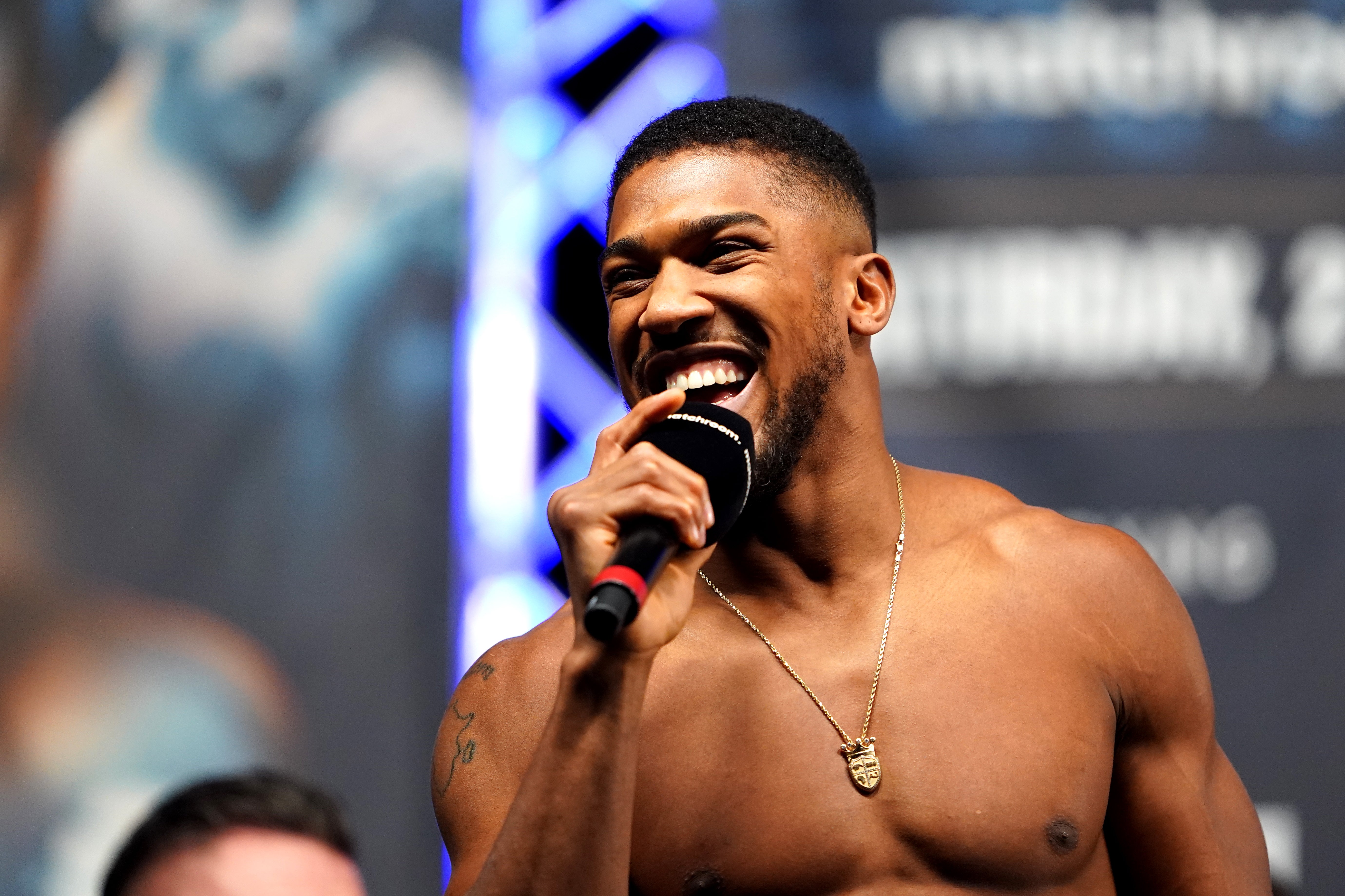 Anthony Joshua made a mockery of suggestions he had appeared leaner in recent weeks (Zac Goodwin/PA)