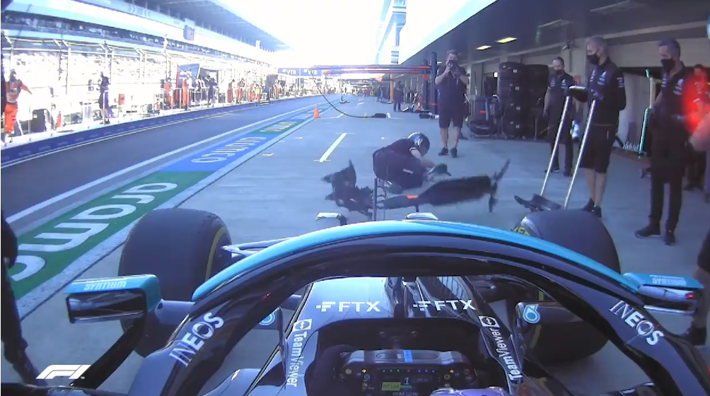 Lewis Hamilton’s on-board camera captured the incident