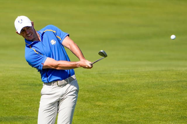 Rory McIlroy insisted Europe could recover from 6-2 down to retain the Ryder Cup, despite seeing his streak of 26 consecutive matches come to an end at Whistling Straits (Jeff Roberson/AP)